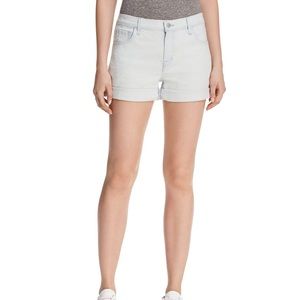 J BRAND Johnny Cuffed Denim Shorts Powdered